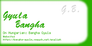 gyula bangha business card